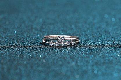 Sterling Silver Plated Moissanite Ring Eight Claw Couple Rings Diamond Ring