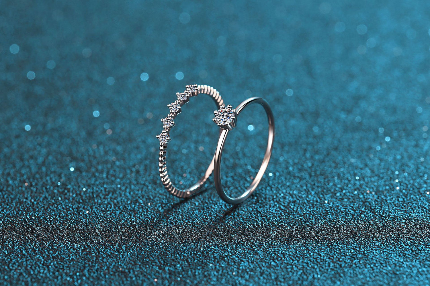 Sterling Silver Plated Moissanite Ring Eight Claw Couple Rings Diamond Ring