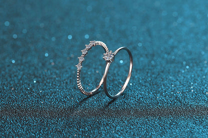 Sterling Silver Plated Moissanite Ring Eight Claw Couple Rings Diamond Ring
